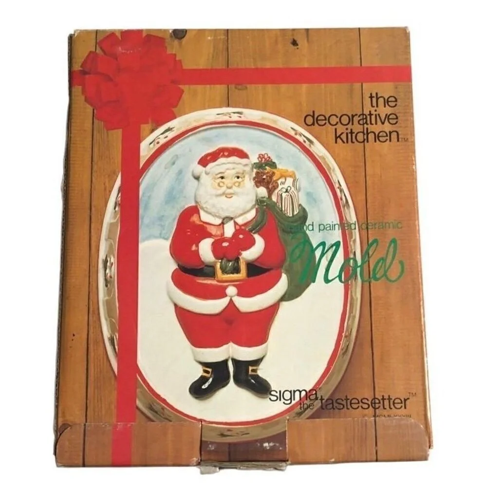 Vintage Santa‎ Christmas SIGMA TASTE SETTER Ceramic Mold Box Made in Japan